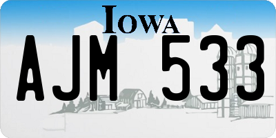 IA license plate AJM533