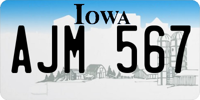 IA license plate AJM567