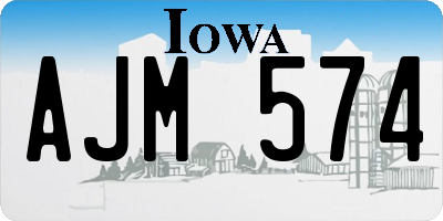 IA license plate AJM574