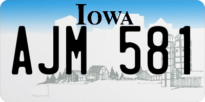IA license plate AJM581