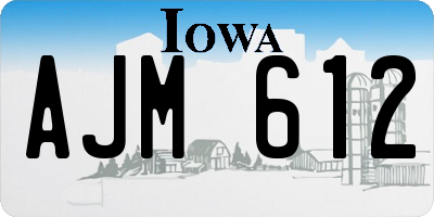 IA license plate AJM612