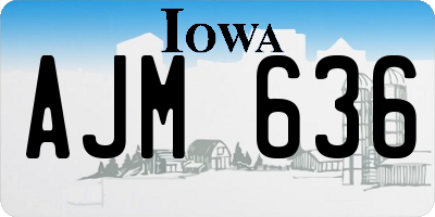 IA license plate AJM636