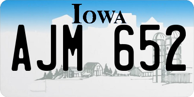 IA license plate AJM652