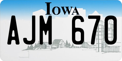 IA license plate AJM670