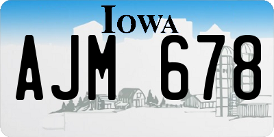 IA license plate AJM678