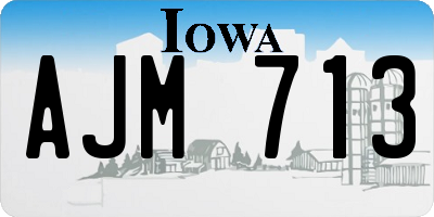 IA license plate AJM713