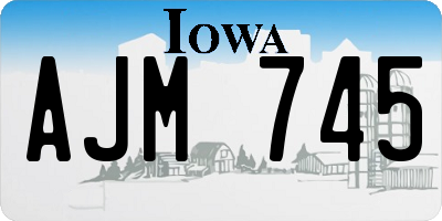 IA license plate AJM745
