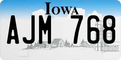 IA license plate AJM768