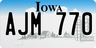IA license plate AJM770