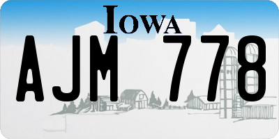 IA license plate AJM778
