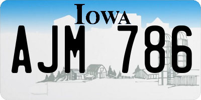 IA license plate AJM786