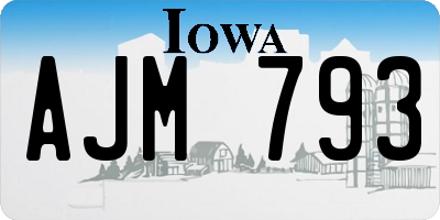 IA license plate AJM793