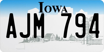 IA license plate AJM794