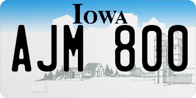 IA license plate AJM800