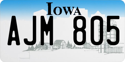 IA license plate AJM805