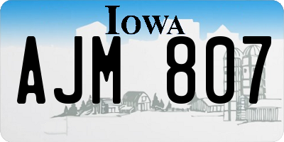 IA license plate AJM807
