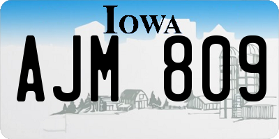 IA license plate AJM809