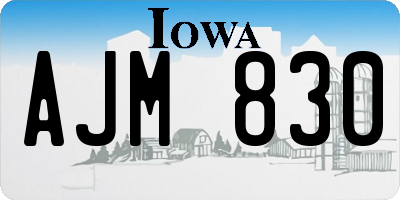 IA license plate AJM830