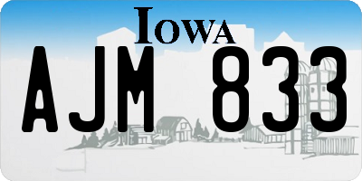 IA license plate AJM833