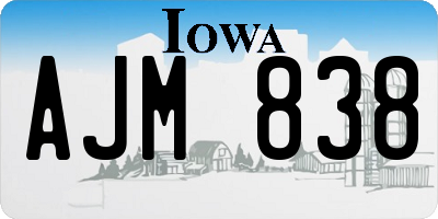 IA license plate AJM838