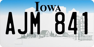 IA license plate AJM841