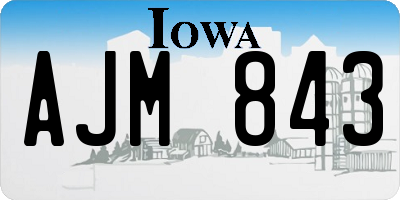 IA license plate AJM843