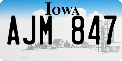 IA license plate AJM847