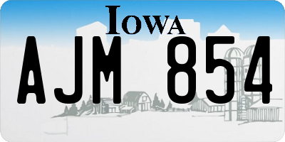 IA license plate AJM854