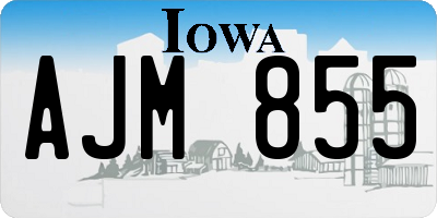 IA license plate AJM855