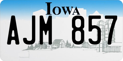 IA license plate AJM857
