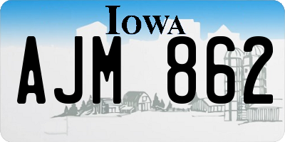 IA license plate AJM862