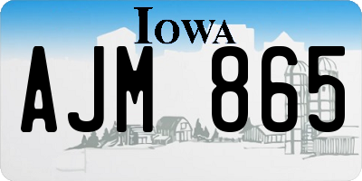 IA license plate AJM865