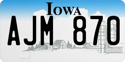IA license plate AJM870