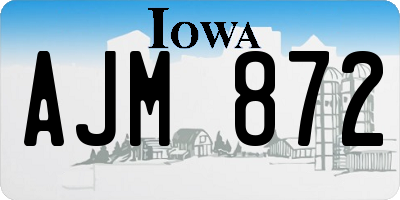 IA license plate AJM872