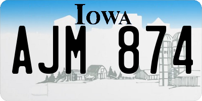 IA license plate AJM874