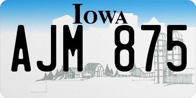 IA license plate AJM875