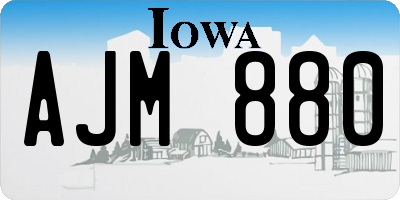 IA license plate AJM880