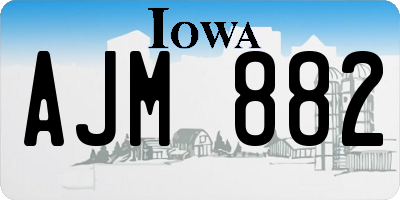 IA license plate AJM882
