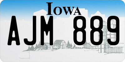IA license plate AJM889