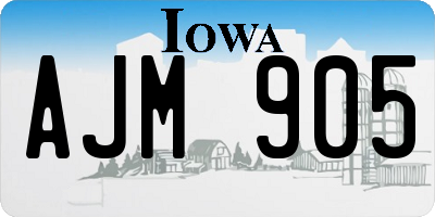 IA license plate AJM905