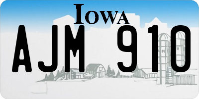 IA license plate AJM910