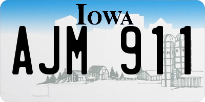 IA license plate AJM911
