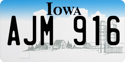 IA license plate AJM916
