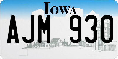IA license plate AJM930
