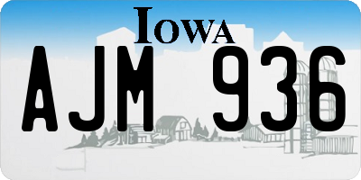 IA license plate AJM936