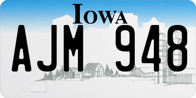 IA license plate AJM948