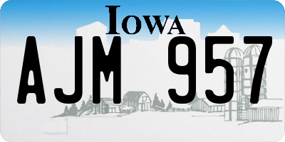 IA license plate AJM957