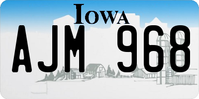 IA license plate AJM968