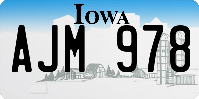 IA license plate AJM978