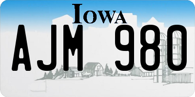 IA license plate AJM980